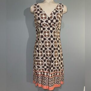 Vintage DBY Ltd brown patterned boho dress woman’s size small 4